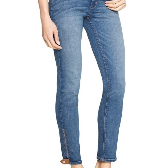 White House Black Market Denim - NEW WHBM FAUX LEATHER TIPPED SKIMMER JEANS